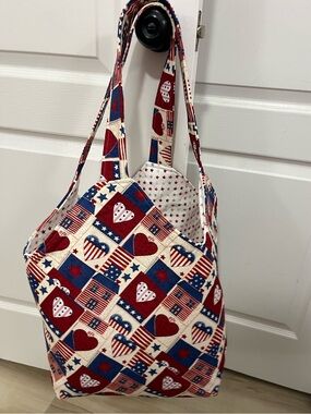 Patriotic American Colorful Mondo Large Bag. . New. Tote. Cotton.